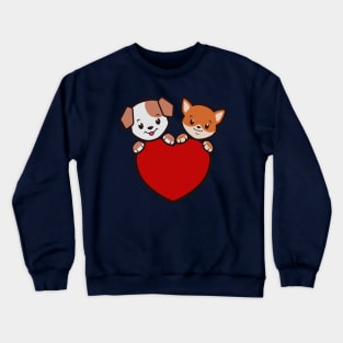 Cute puppy and Kitten Crewneck Sweatshirt